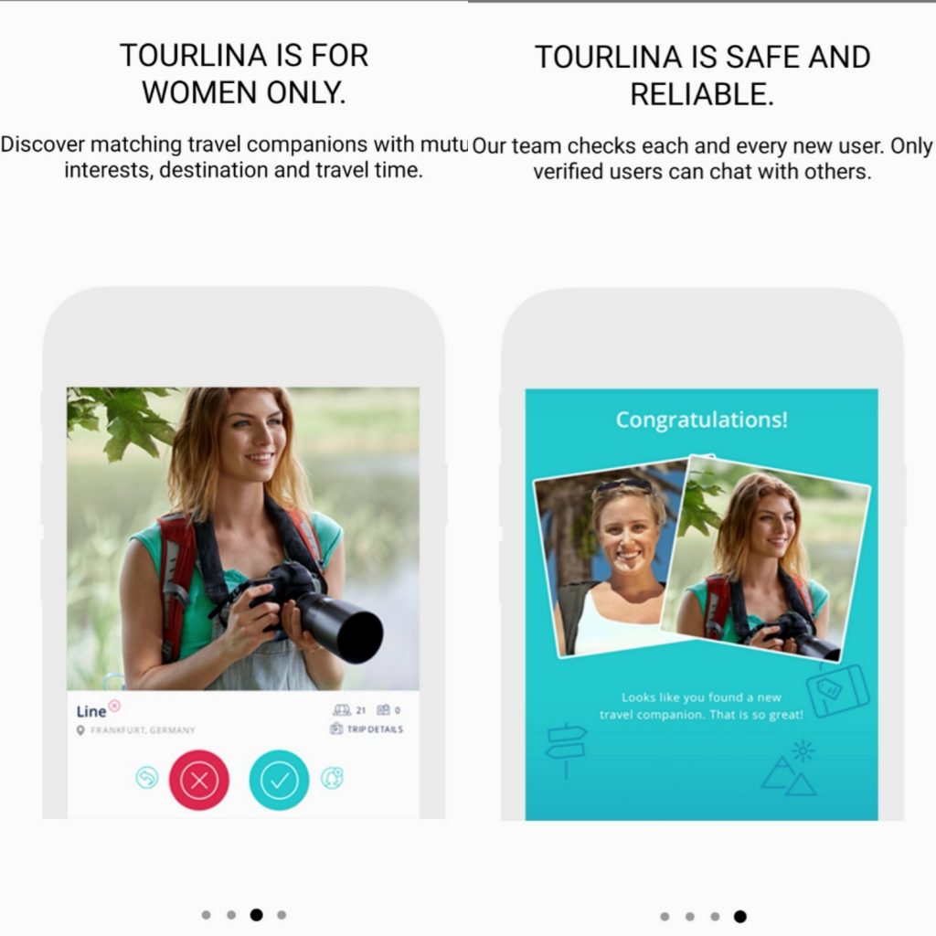 Tourlina app for solo female travelers women only and safe