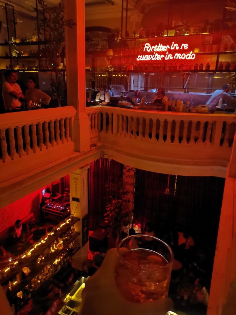 Nightlife at a cocktail bar in Cartagena Colombia